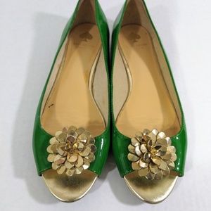 Kate Spade Green Patent Leather Flats